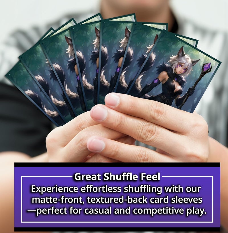 Digital Sorcery Studio Anime Cat Warlock Card Sleeves 102 Pack – Compatible with MTG & TCGs – Perfect for Y'shtola, Night’s Blessed & Final Fantasy Commander Decks – Premium Card Game Sleeves for Magic - Image 3